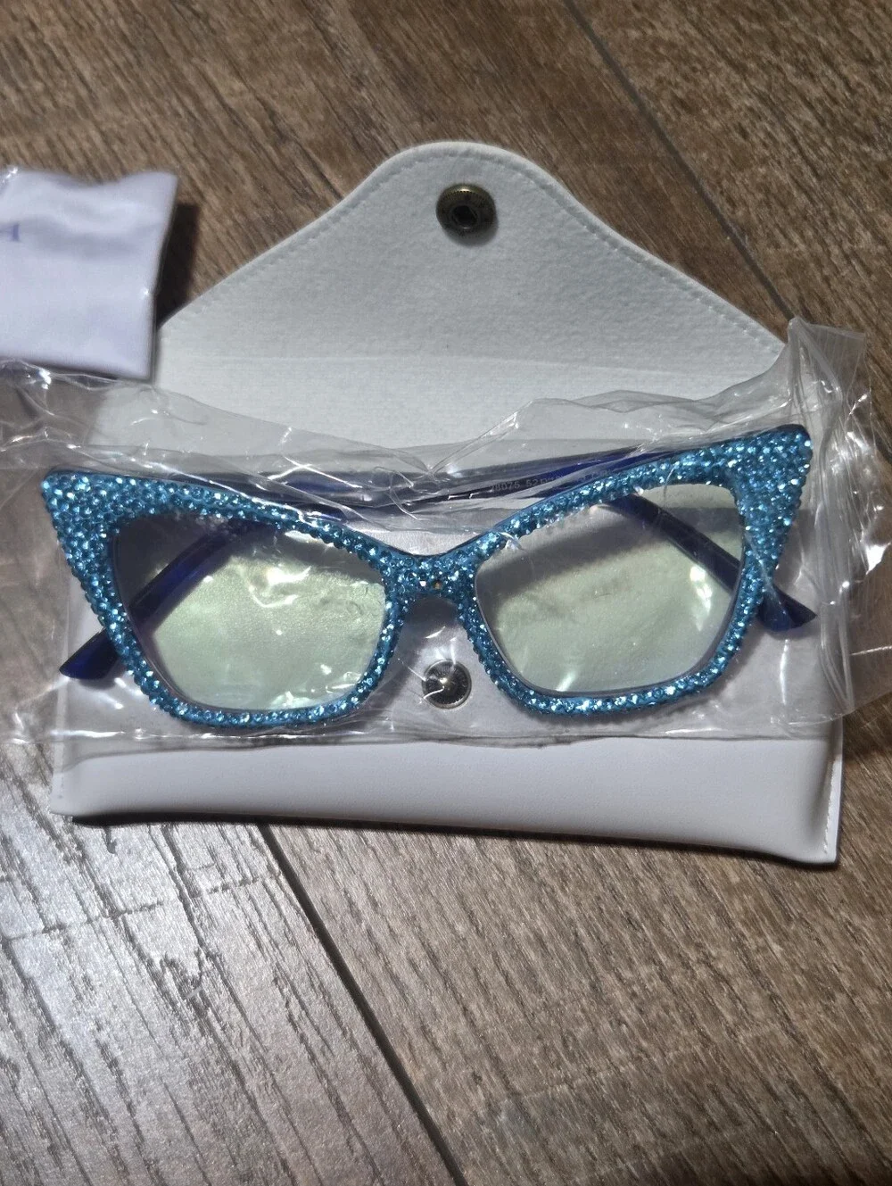 Bling Rhinestone Cat Eye Reading Glasses for Women - Blue Light Blocking